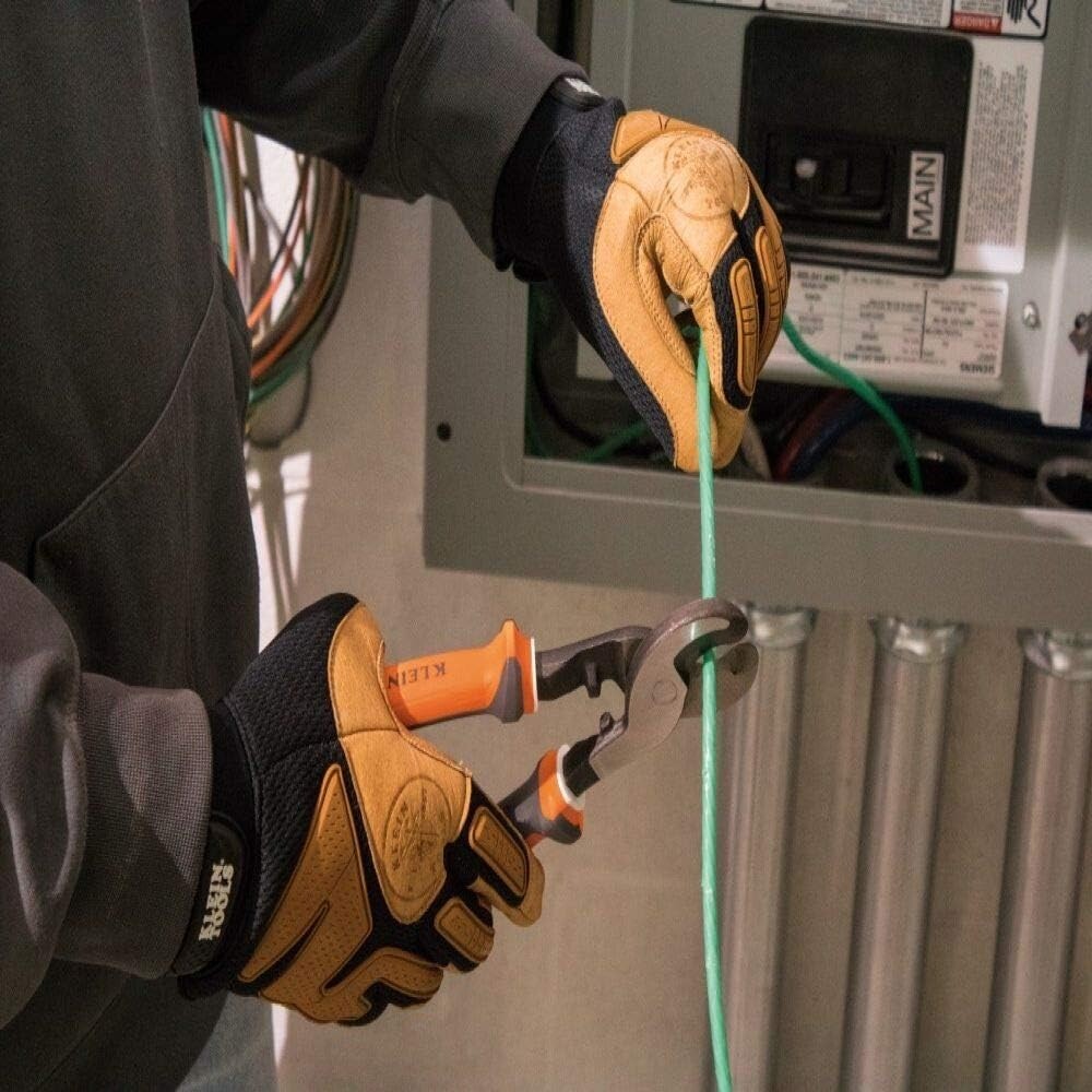 1000V Rated Electric Cable Cutter with Precision Shearing Action - Orange/Black