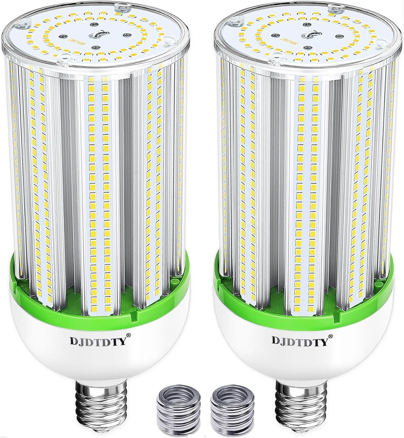 100W LED Corn Bulbs - 2-Pack, E26/E39 for Commercial Use, 15000 Lumens, 5000K