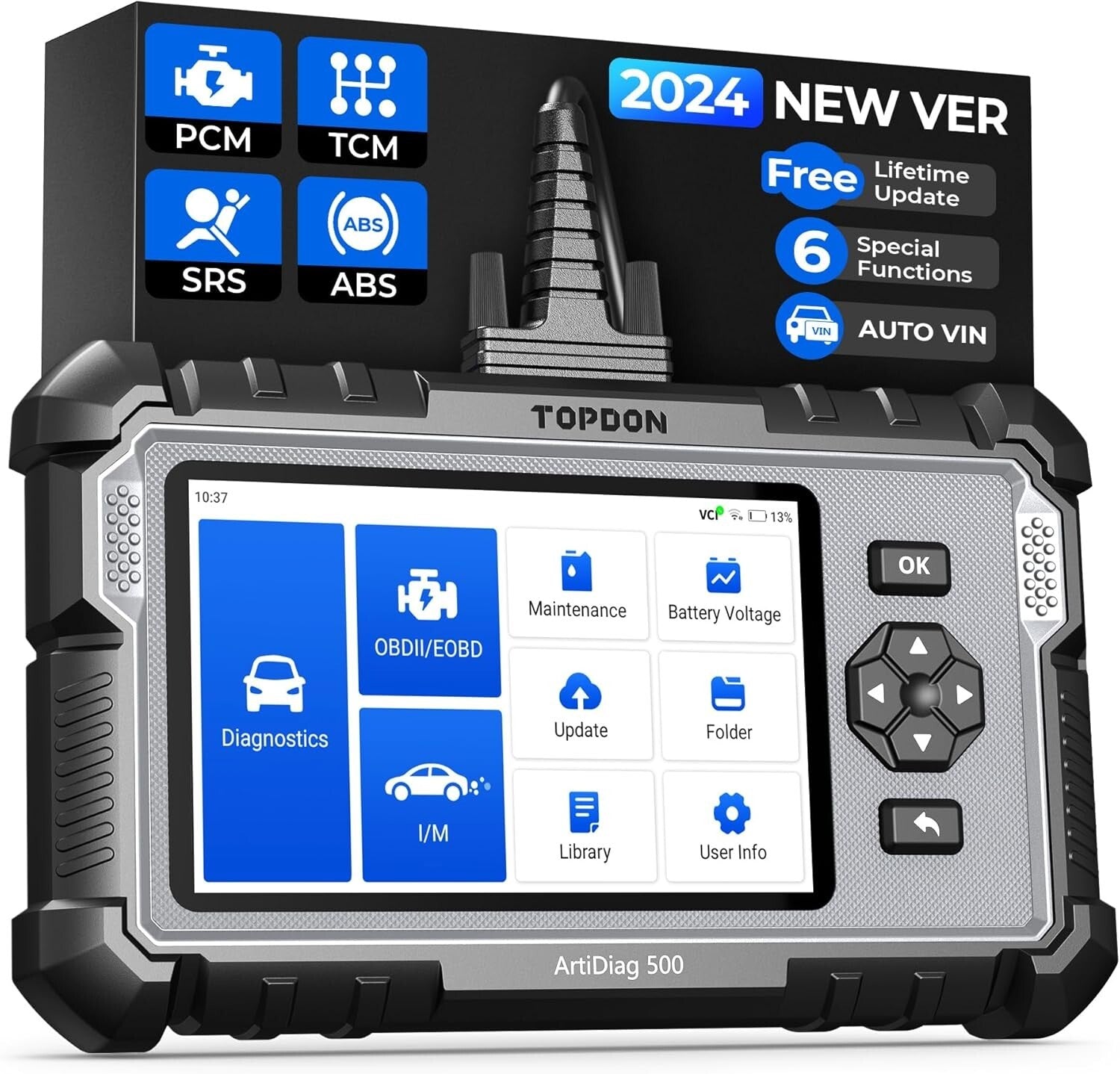 Essential AD500 Automotive Scanner with 6 Maintenance Services & Multi-Language