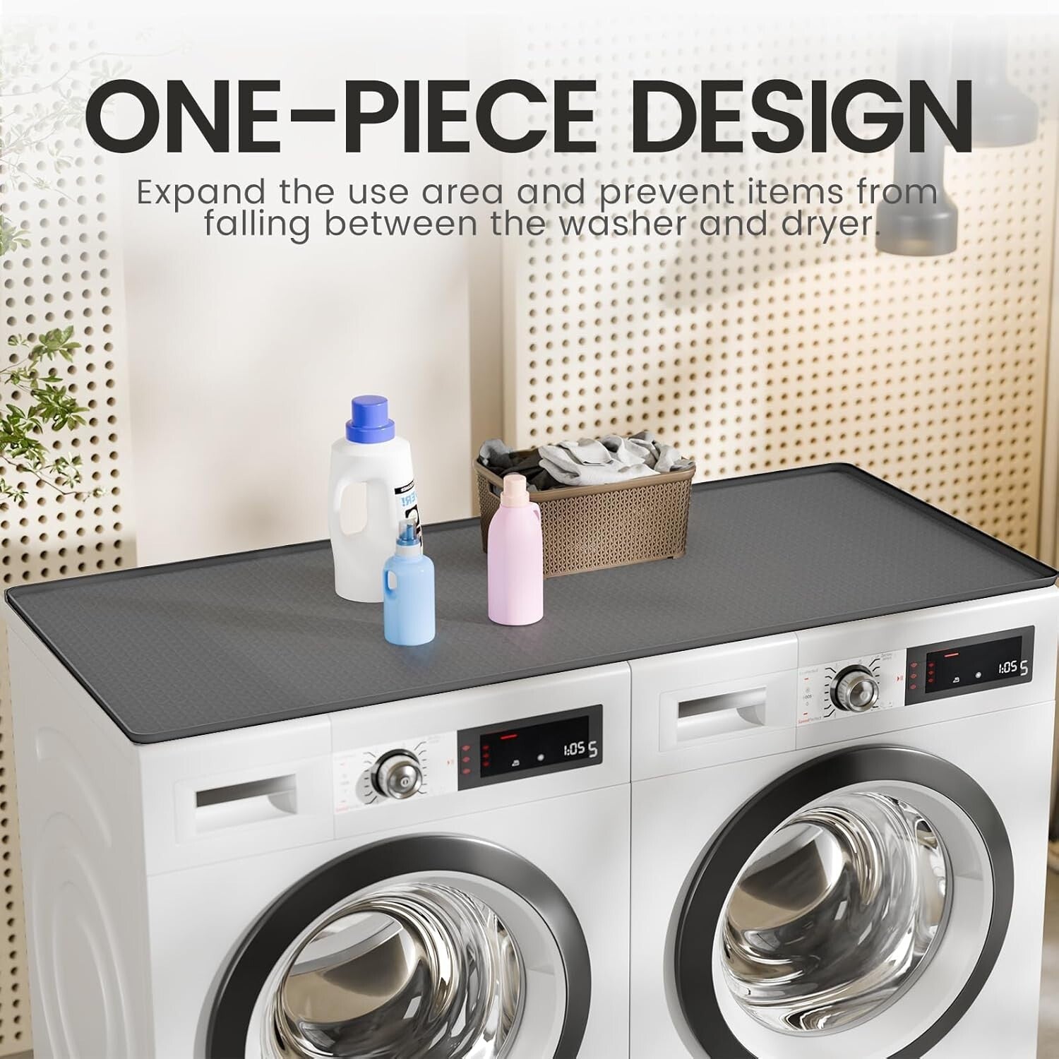 Non-Slip Silicone Washer and Dryer Mat - 51.2” x 25.6”, Dust & Scratch Protector