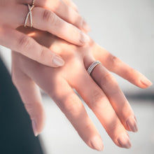 Load image into Gallery viewer, Sustainable Gold Plated CZ Eternity Bands in 925 Sterling Silver - Women's Ring