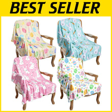 Load image into Gallery viewer, Colorful Easter Blanket Set of 4 - Soft Flannel Cozy Throws for Any Occasion