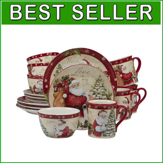 Enchanting 16-Piece Holiday Dinnerware Set by Susan Winget - Festive Table Decor