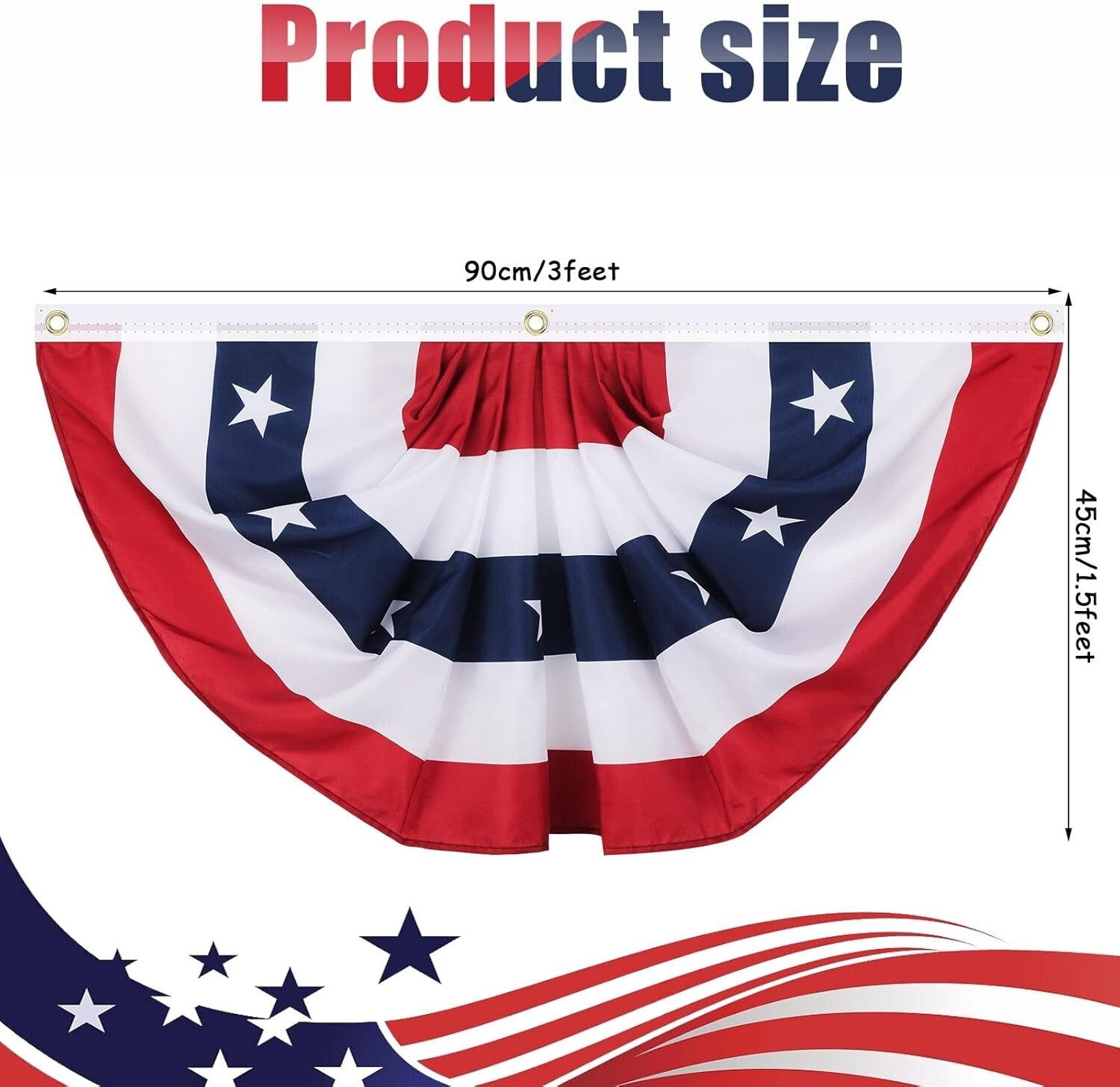 Durable 4th of July American Bunting with Thickened Buttonholes - Garden & Porch
