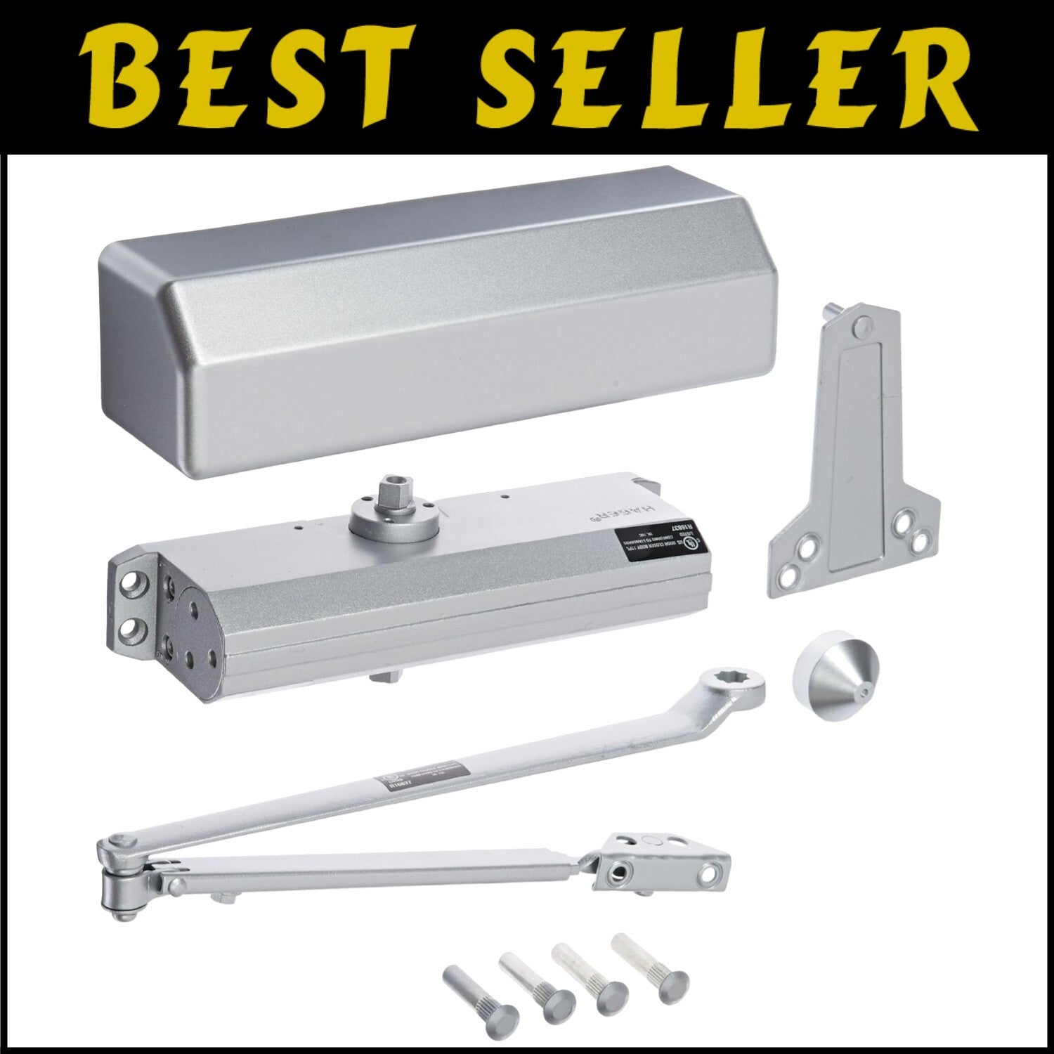 High-Traffic Approved Aluminum Door Closer - Multi-Mount & Adjustable Size 1-6