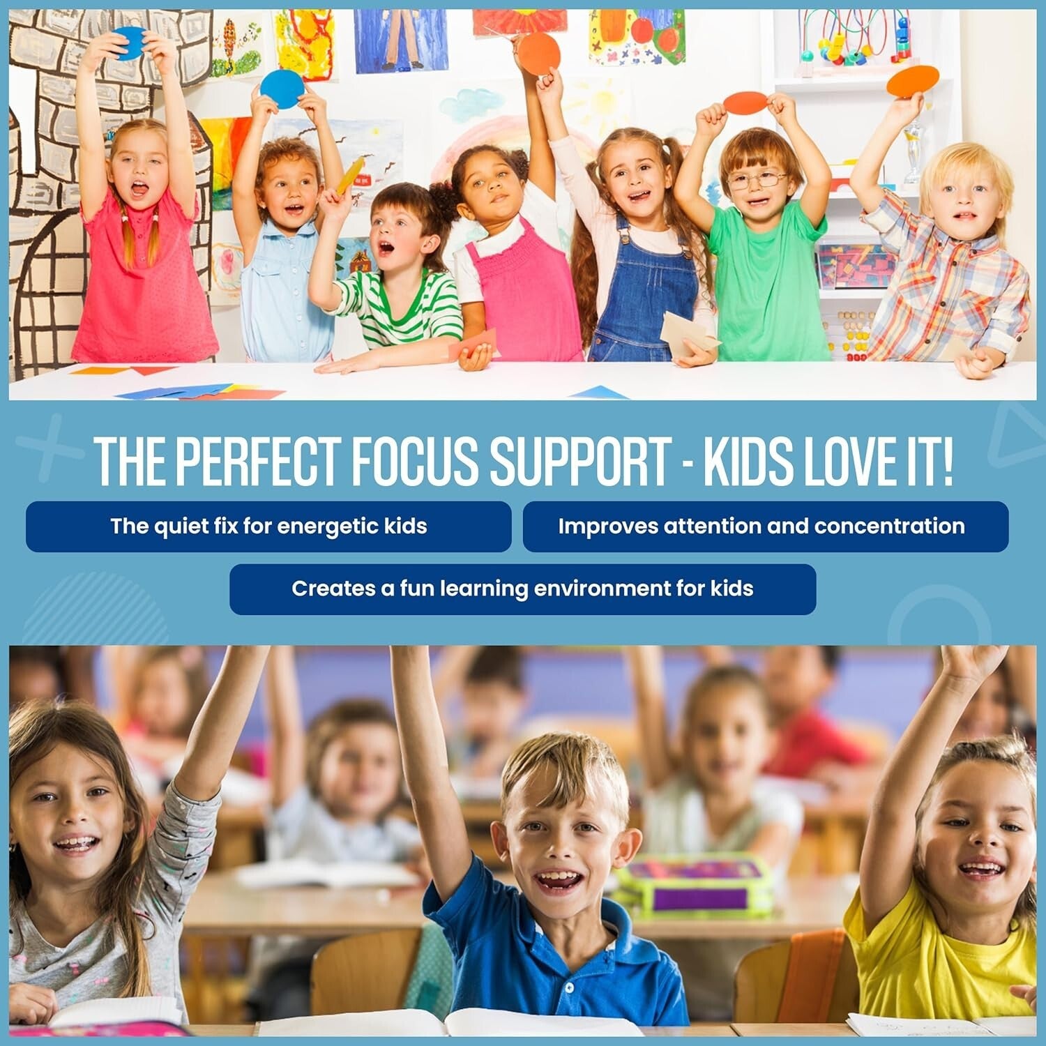 Chair Bands for Kids - Engage Muscles & Improve Focus - 24 Rubber Fidget Bands