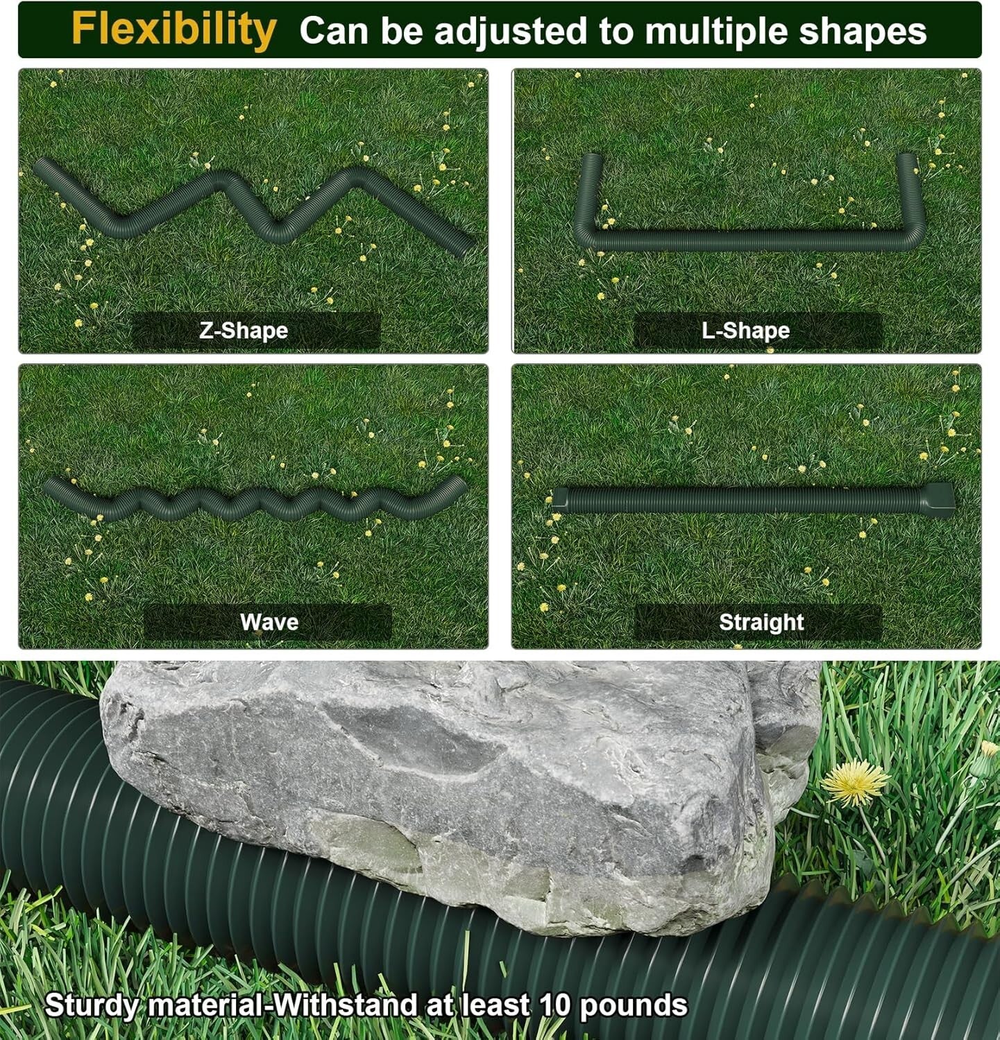 Sturdy Rain Gutter Downspout Extensions - 4 Pack for Effective Drainage