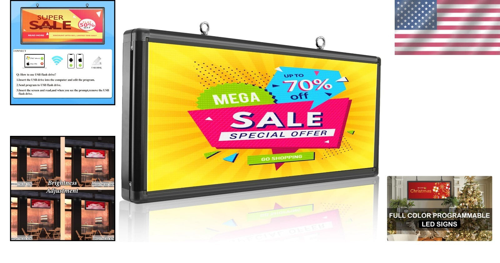 Durable Waterproof 40''x18'' Outdoor LED Advertising Board - Multicolor Display