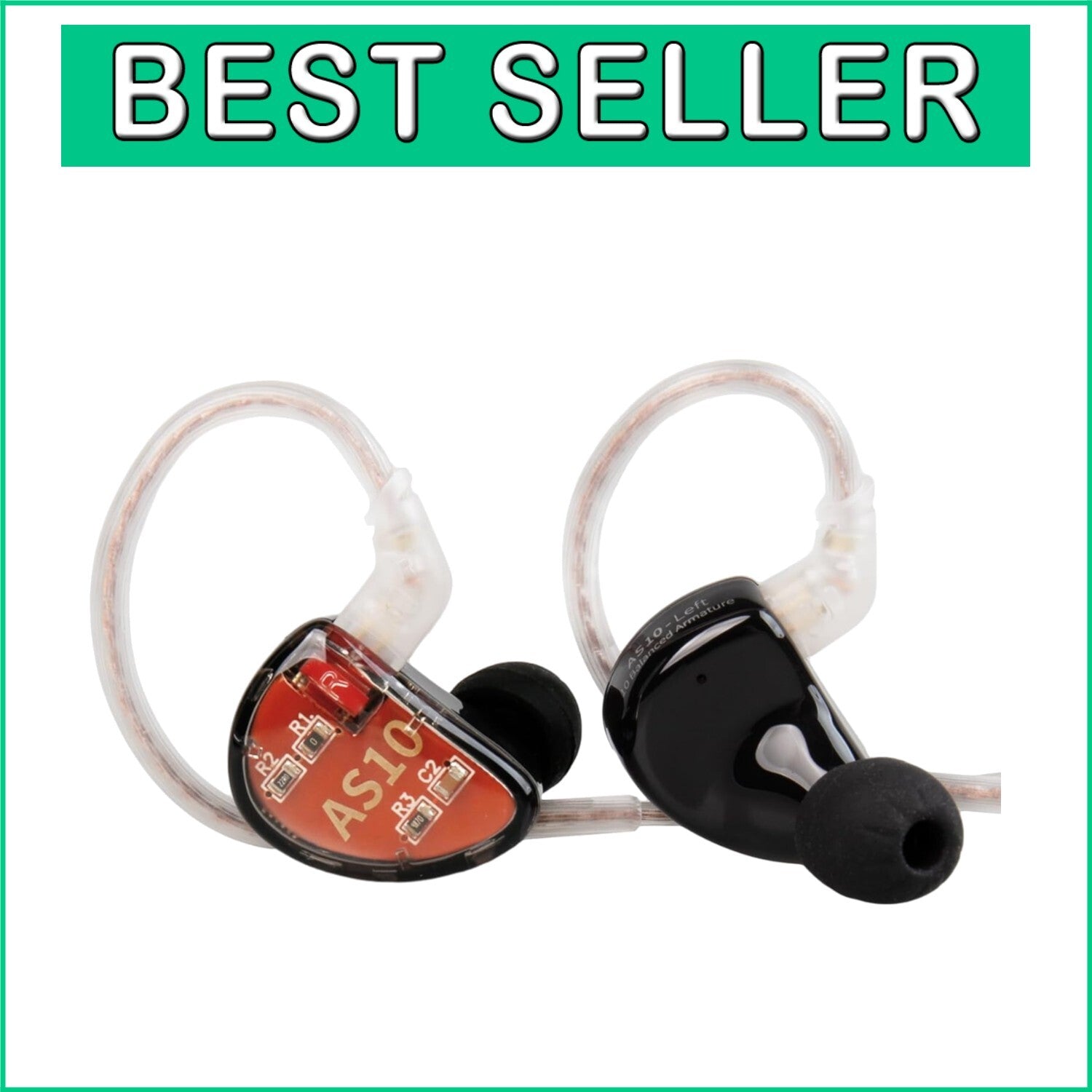 Black KZ IEM Earphone with Detachable Cable - Superior Sound Isolation for Music