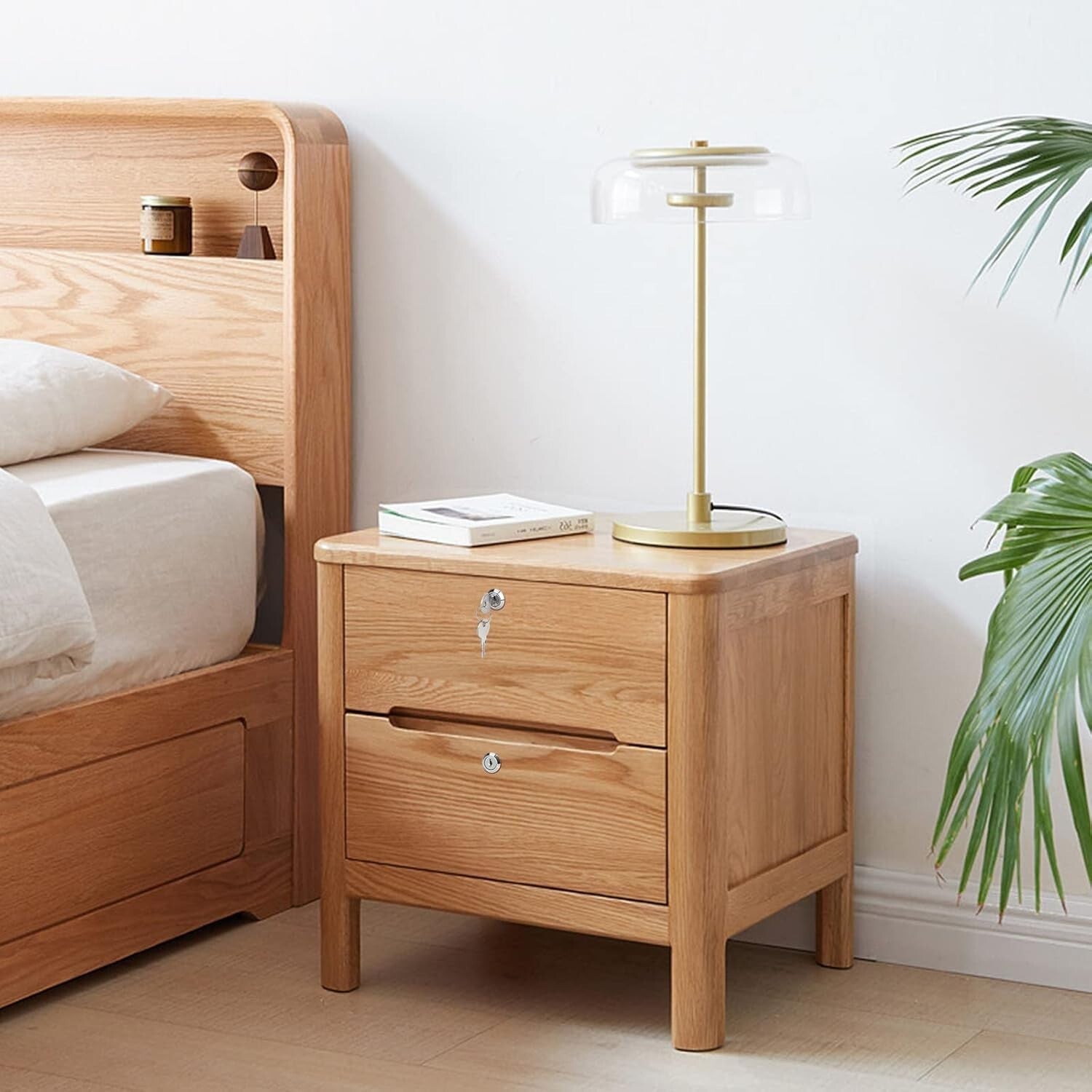 Easy-Install 1-1/8'' Chrome Cabinet Locks - 16-Pack Keyed Alike for Security