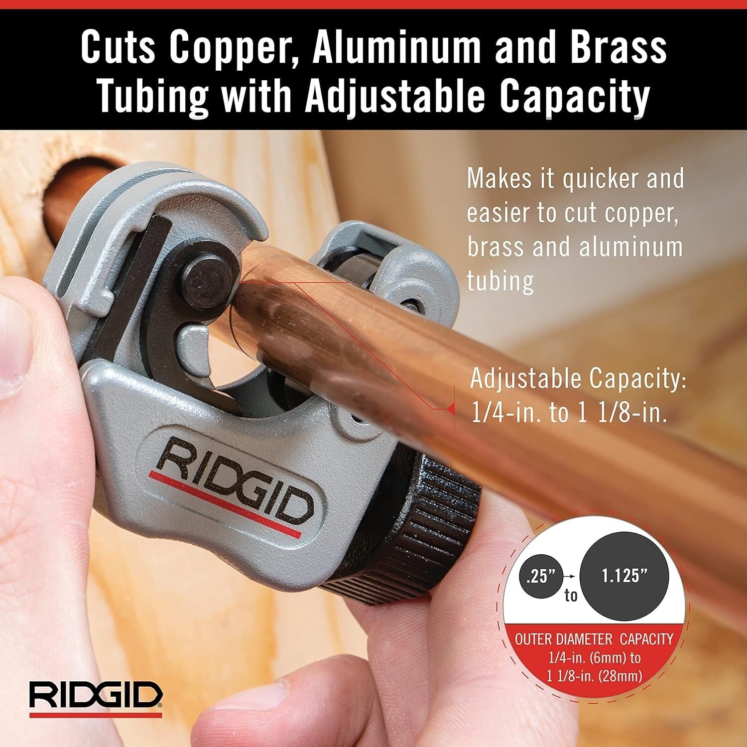 Ergonomic Automatic Feed Tubing Cutter - Versatile for Copper, Aluminum, Brass