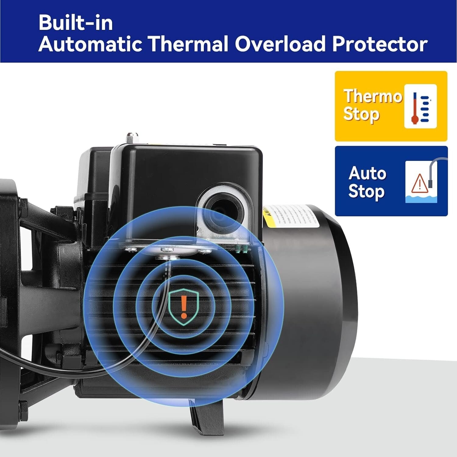 Durable 1HP Cast Iron Well Pump with Automatic Pressure Switch for Homes