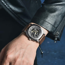 Load image into Gallery viewer, Benyar Skeleton Mechanical Watch for Men – 45mm Dial &amp; Leather Strap Elegance