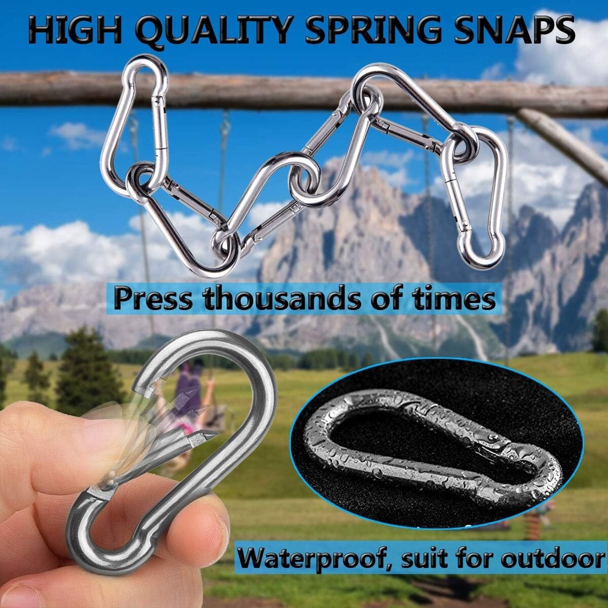 Heavy Duty 24-Pack Spring Snap Hooks - Secure Connectors for Outdoor Adventures