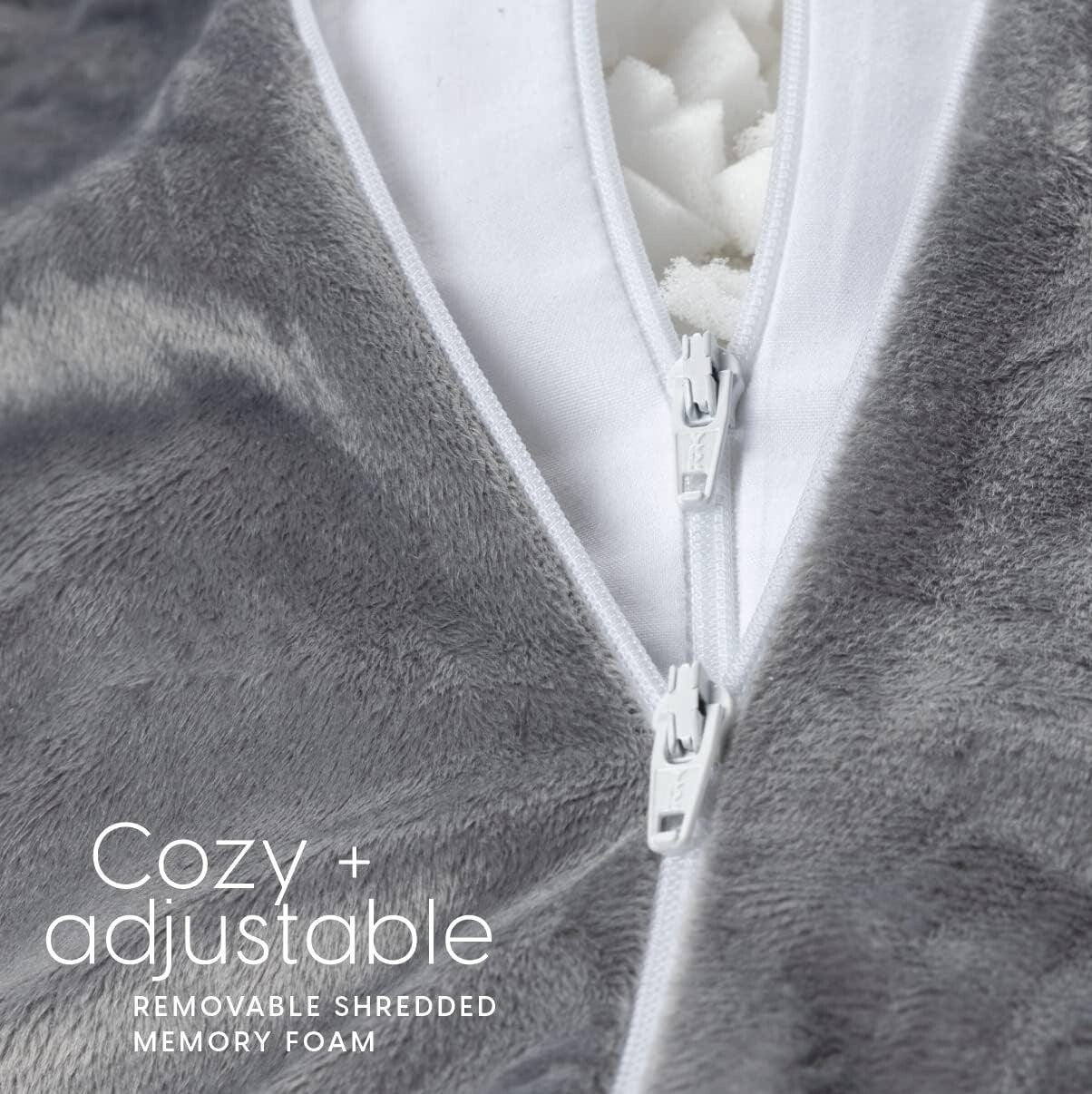 Adjustable Reading Pillow with Shredded Memory Foam - Soft Support for All Ages