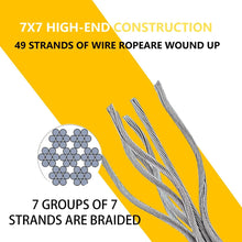 Load image into Gallery viewer, 7x7 Stainless Steel Wire Rope - 1800 lbs Strength, Ideal for Deck Railing Use