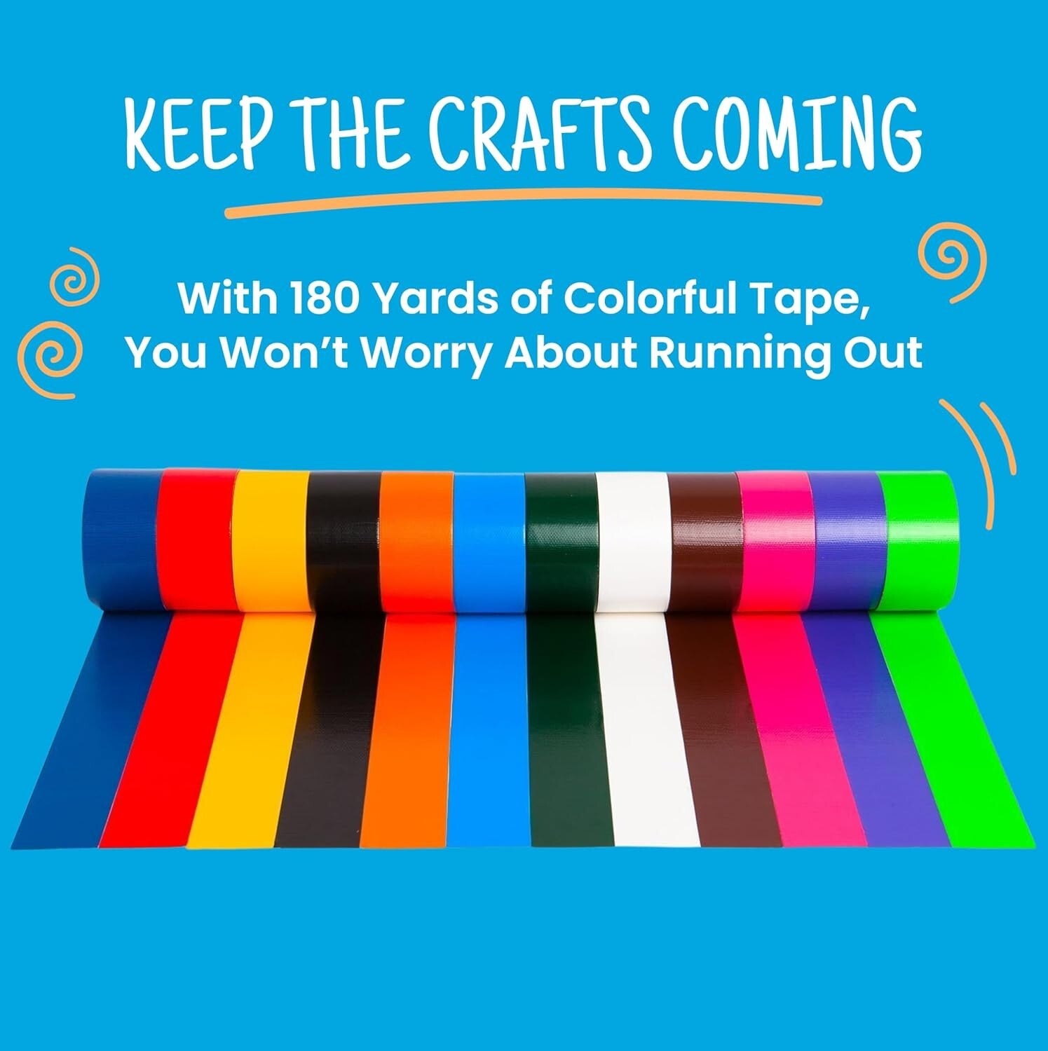 180 Yards of Rainbow Duct Tape - 12 Pack - Perfect for Fun Crafts & School