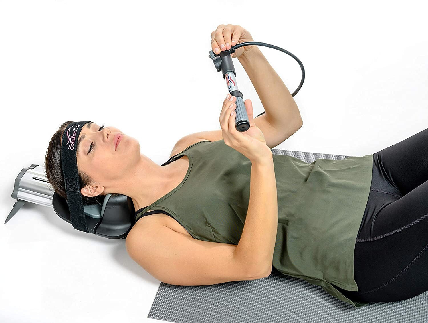 Deluxe Neck Pain Relief Kit with Adjustable Traction & Soft Pillow - 11x7x7 in