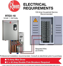 Load image into Gallery viewer, Compact 18kW Tankless Electric Water Heater with Self-Modulation and LED Control