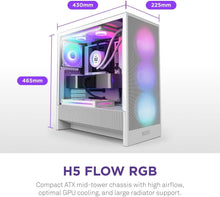 Load image into Gallery viewer, H5 Flow RGB 2024 - Compact Mid-Tower Gaming Case with High Airflow &amp; RGB Ligh...