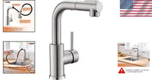 Load image into Gallery viewer, Sleek Brushed Nickel Kitchen Sink Faucet with 360° Swivel &amp; Pull-Down Sprayer