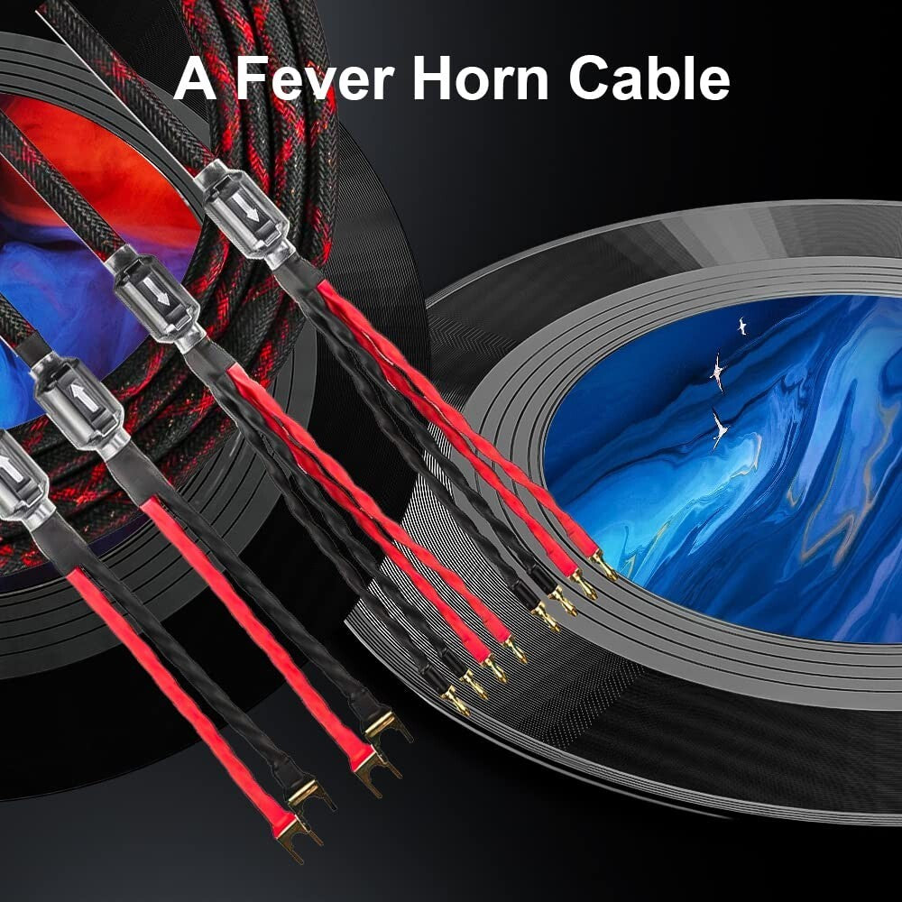 Handcrafted Audiophile Biwire Speaker Cable - Low Signal Loss, Eco-Friendly