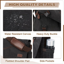 Load image into Gallery viewer, Water-Resistant Canvas Messenger Bag with Anti-Theft Design for 14-17" Laptops