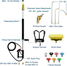 Load image into Gallery viewer, Lightweight 24 FT Pressure Washer Extension Wand with Brush Head &amp; Hose Adapters