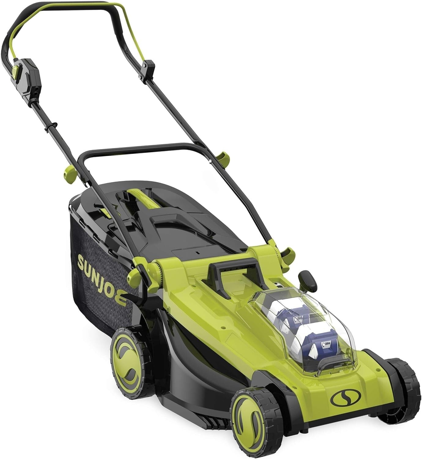 Lightweight 48-Volt Mulching Lawn Mower with Dual Batteries & Adjustable Heights