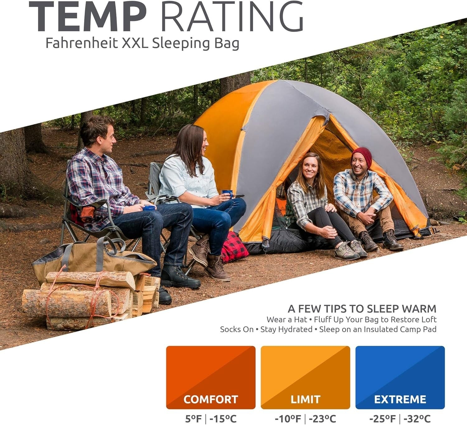 Overnight Comfort with Teton Celsius XXL -25°F Sleeping Bag & Compression Sack