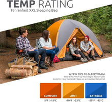 Load image into Gallery viewer, Overnight Comfort with Teton Celsius XXL -25°F Sleeping Bag &amp; Compression Sack
