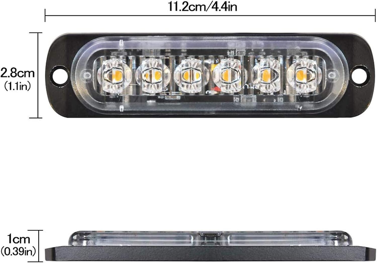 Multi-Pattern Amber Strobe Lights Kit - 12 Waterproof LEDs for All Vehicles