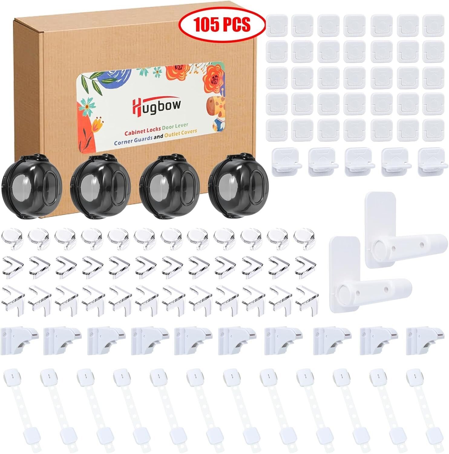 Child Safety Made Easy: 105 Pack Baby Proofing Kit with Corner Guards & Locks