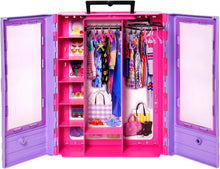 Load image into Gallery viewer, Doll Wardrobe Organizer: Fashionistas Ultimate Closet with 3 Stylish Outfits