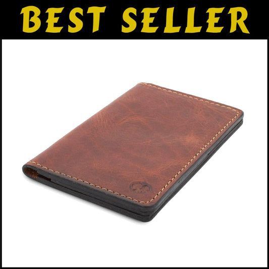 Elegant Leather Passport Holder for Men | Compact 3.5" x 5.5" Notebook Cover
