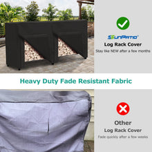 Load image into Gallery viewer, 8 ft Outdoor Log Rack Cover with Fastening Straps – Protect Firewood Year-Round