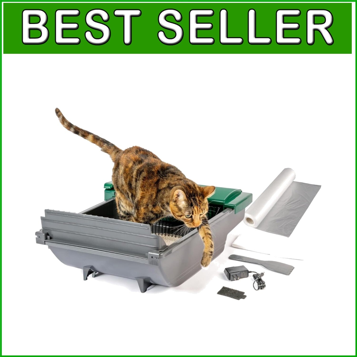 Automatic Cat Litter Box with 4-Month Supply - Mess-Free, Odor Control Design