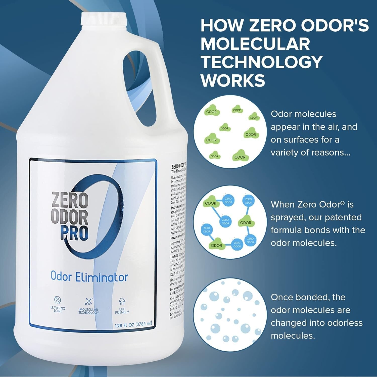 Powerful 128oz Odor Eliminator Spray - Effective Smoke & Pet Odor Remover