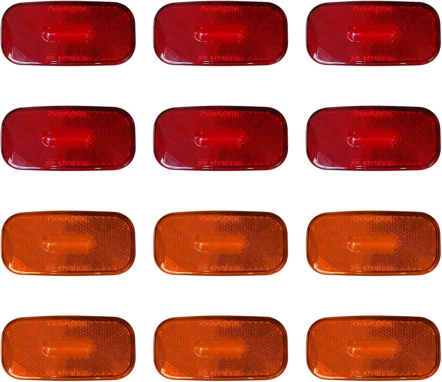 Versatile 12V LED Clearance Light Set - 6 Amber, 6 Red Lights for Trucks and RVs