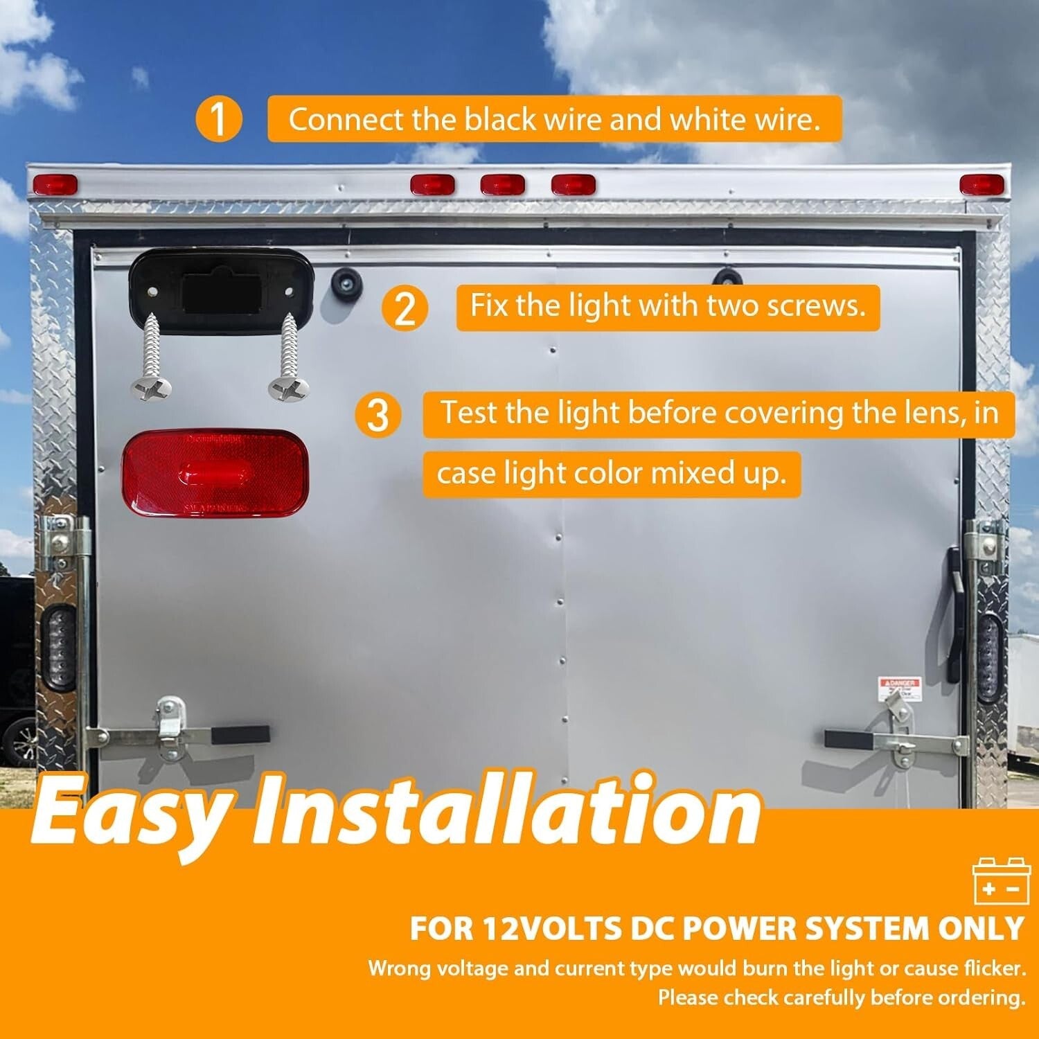Versatile 12V LED Clearance Light Set - 6 Amber, 6 Red Lights for Trucks and RVs