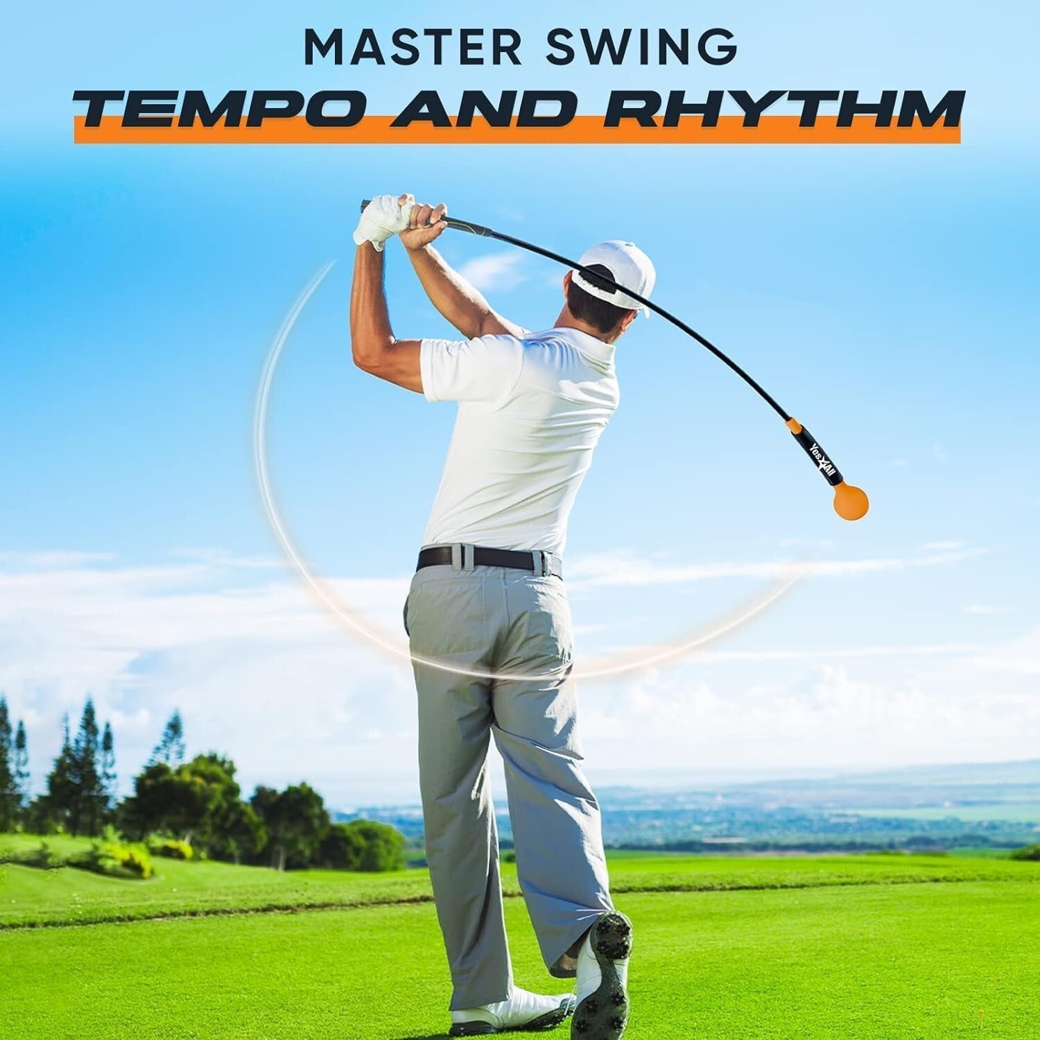 Portable 48-Inch Golf Swing Trainer for Enhanced Tempo and Balance - 6 to 30 LB