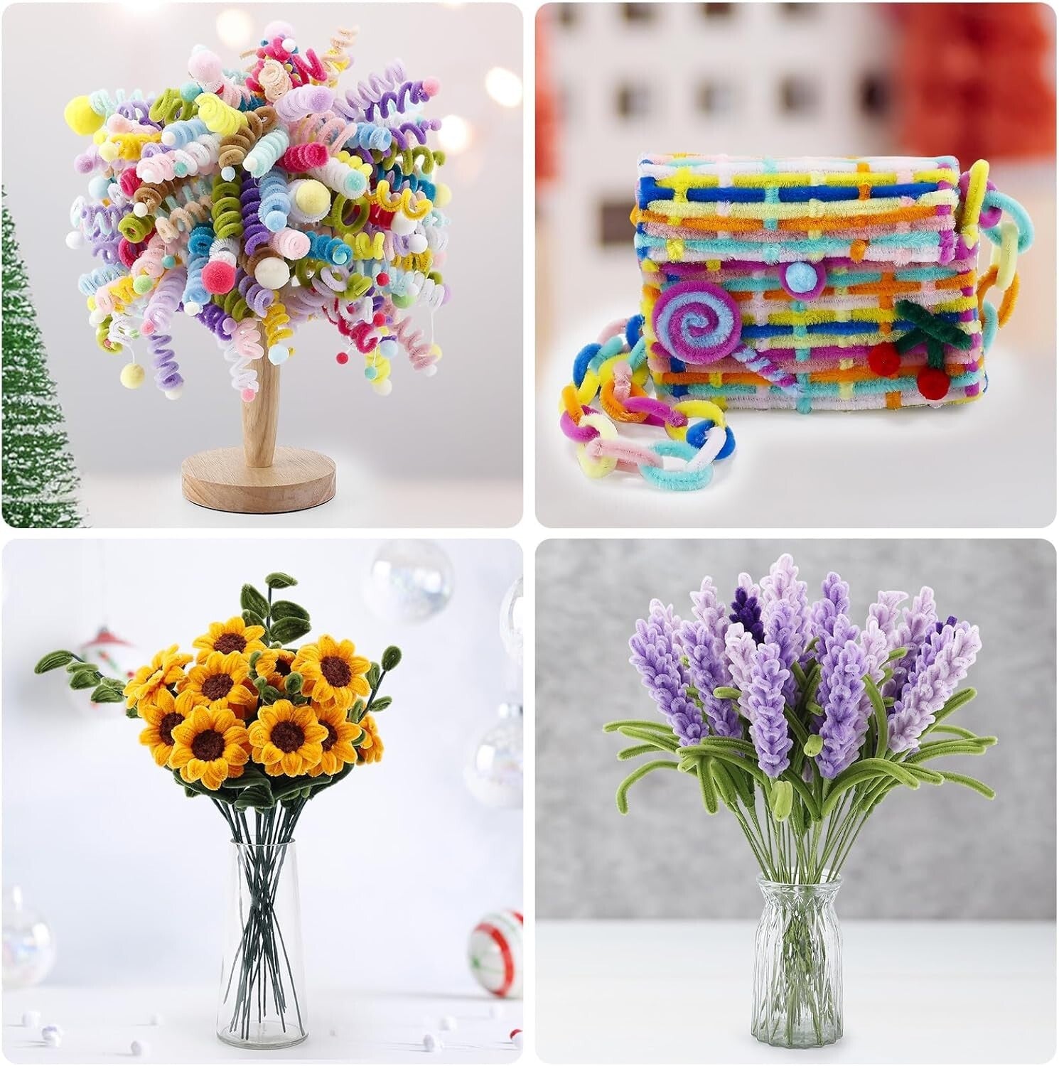 Large 3000-Piece Chenille Stems & Wiggle Eyes Set for Craft Classes & Home Fun