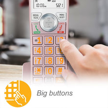 Load image into Gallery viewer, Rose Gold Cordless Phone System with Digital Answering Machine &amp; Call Blocking