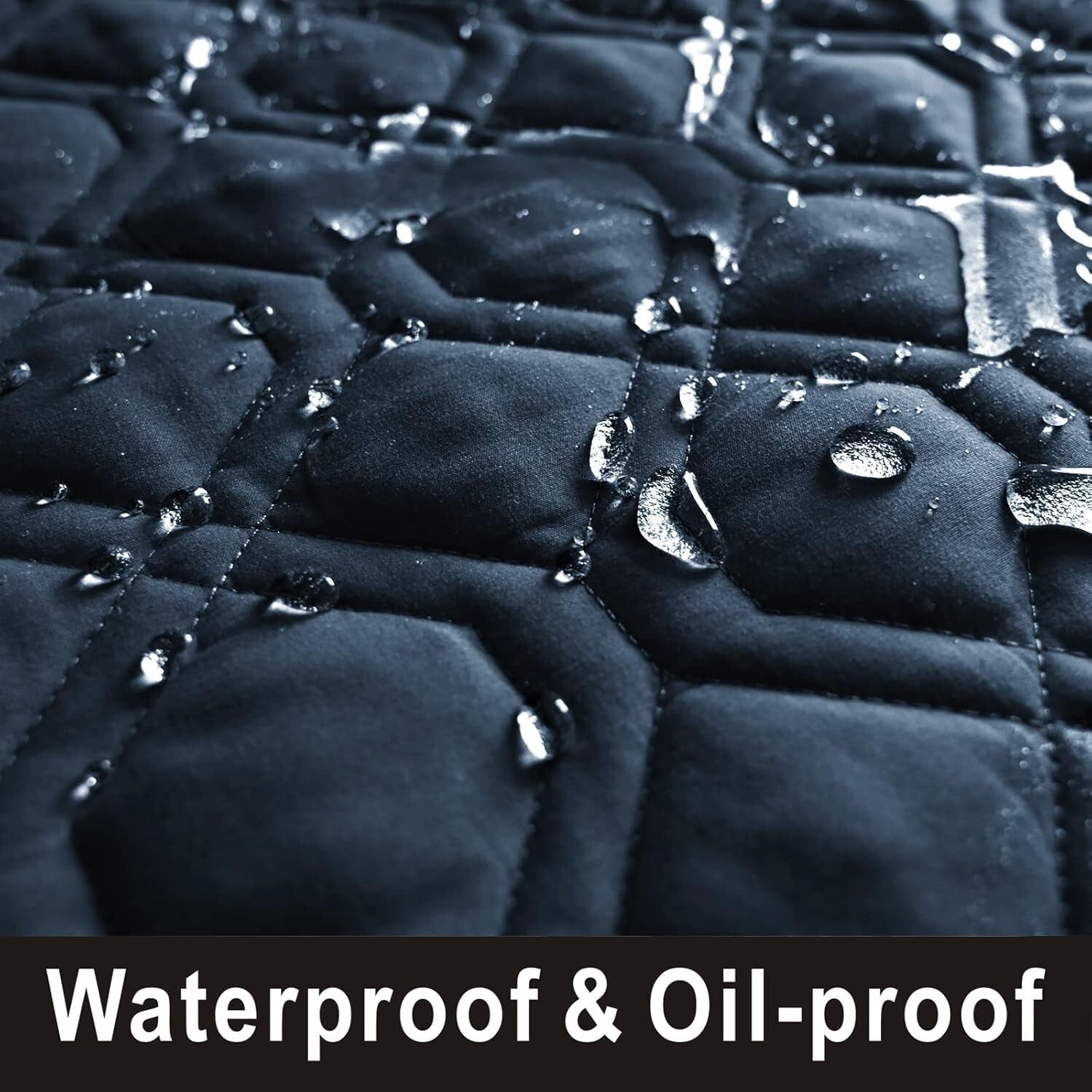 100% Waterproof Reversible Dog Bed Cover 86x82" - Navy & Burgundy Elegant Mat