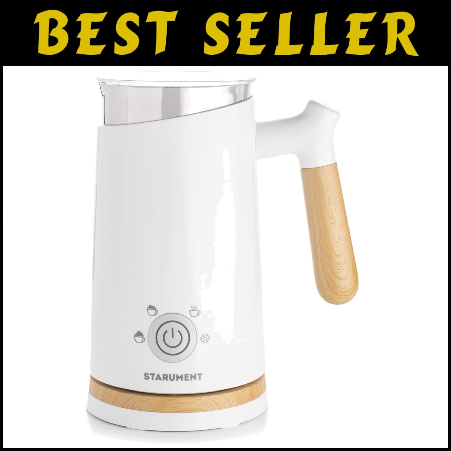 Electric Milk Frother with 4 Settings for Perfect Cappuccinos and Lattes