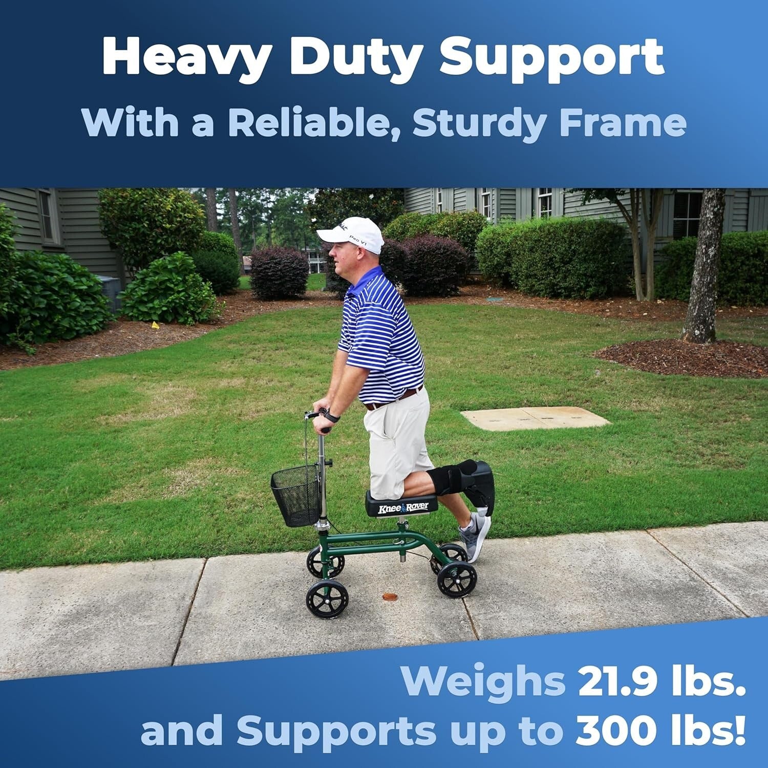 Foldable Knee Rover Scooter for Foot Surgery - Comfort & Control with Basket