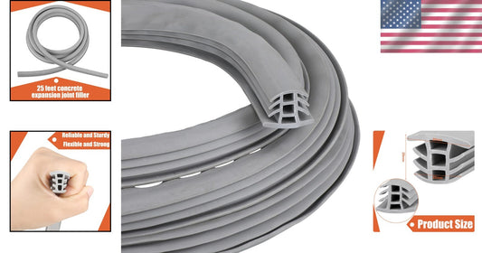 Flexible EPDM Concrete Expansion Joint Filler - 25ft Driveway Repair Solution