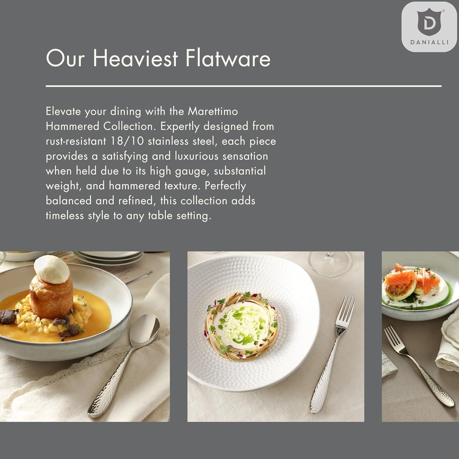 Luxurious 30-Piece Hammered Stainless Steel Silverware Set for 6—Dishwasher Safe