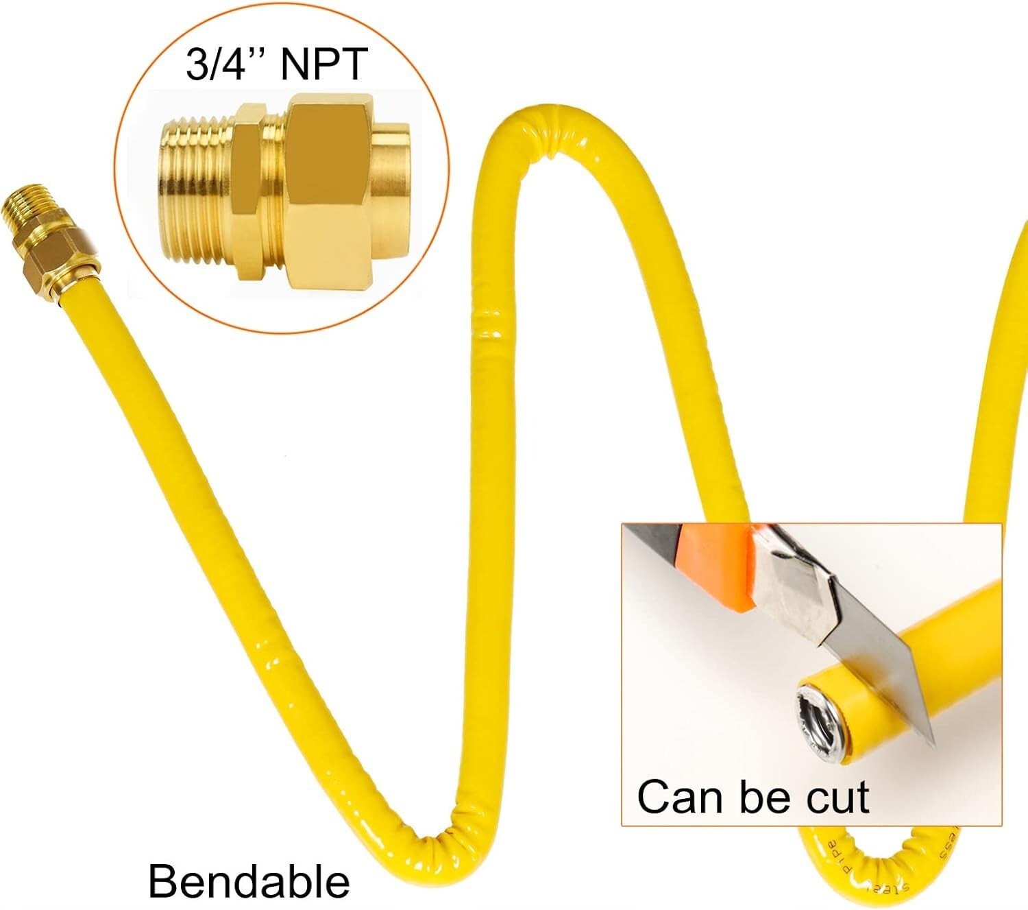 High-Performance 100ft Stainless Steel Corrugated Gas Line - Ideal for All Uses