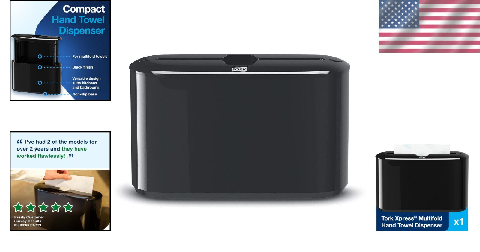 Elegant Bamboo Paper Towel Dispenser - Space-Saving Black Design for H2 Towels